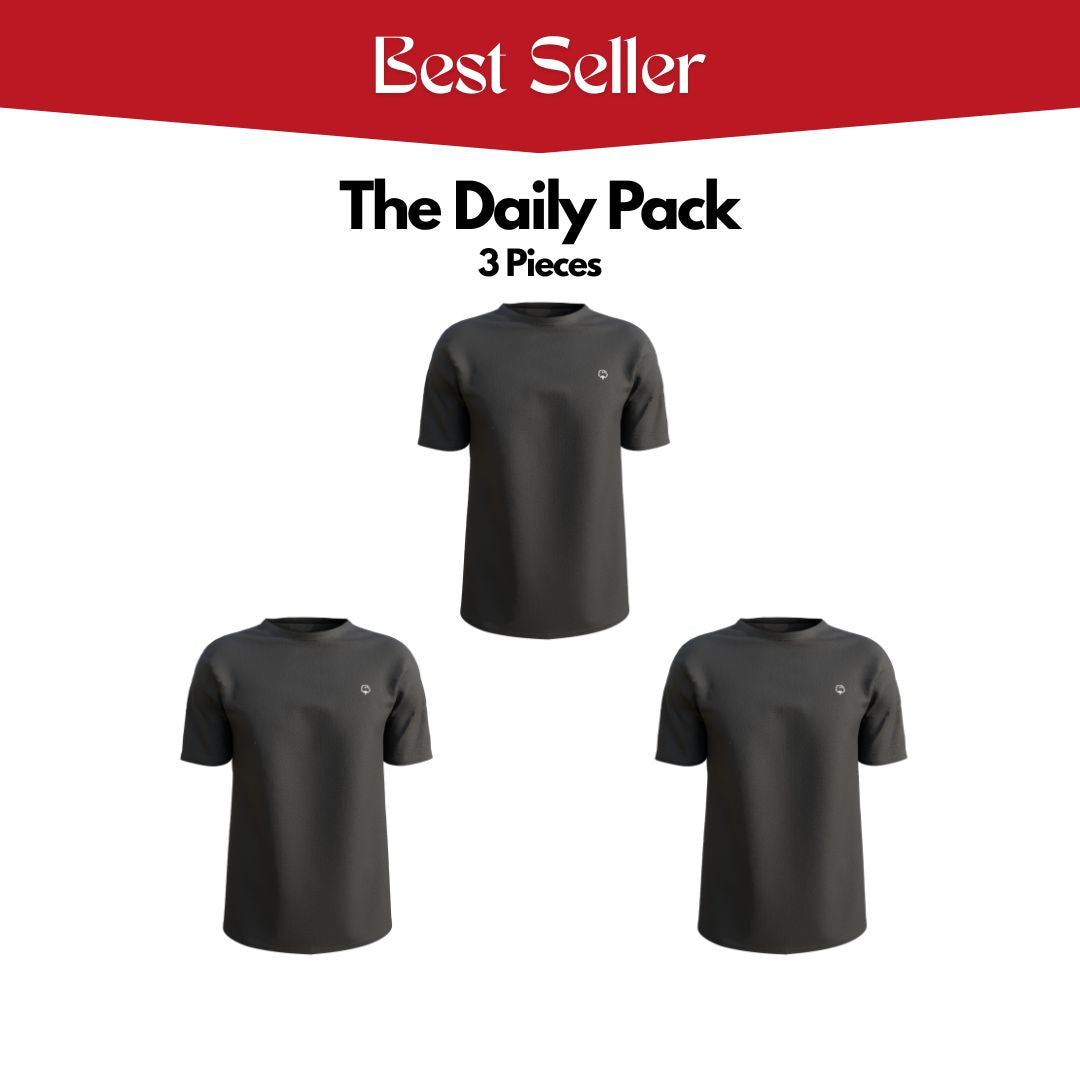 3 Pack Premium Cotton Crewneck T-Shirt – The Daily Pack