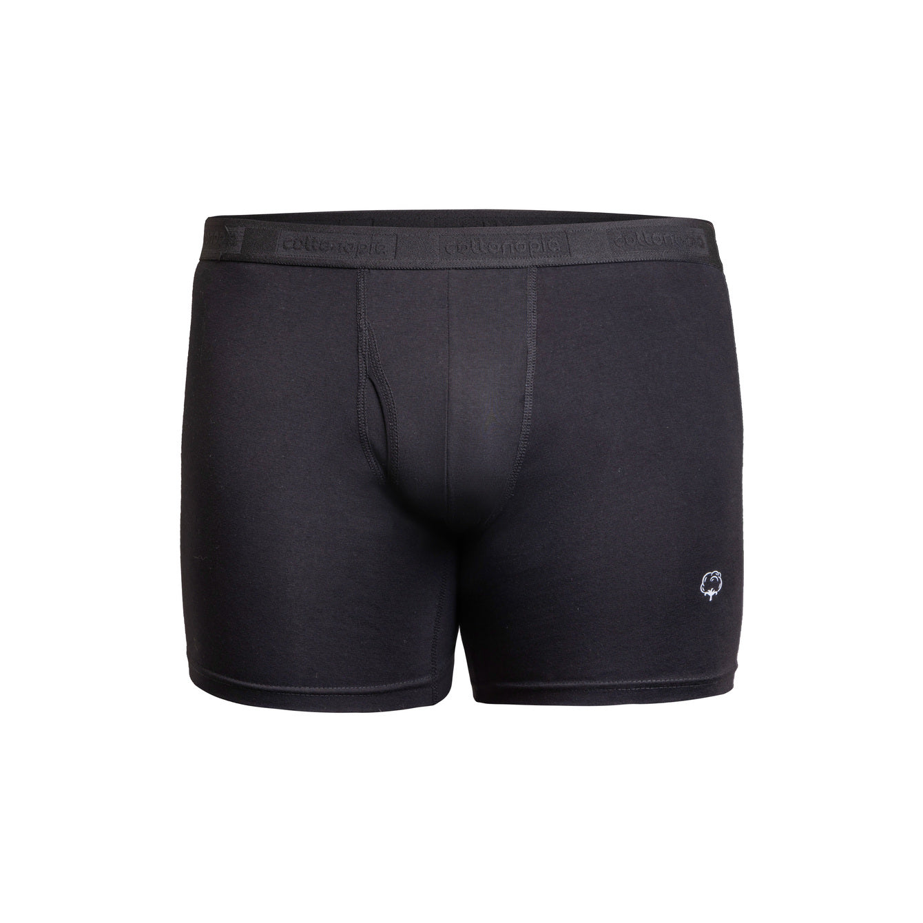 Men cotton black underwear boxers on a ghost model front view - Undergarment Category