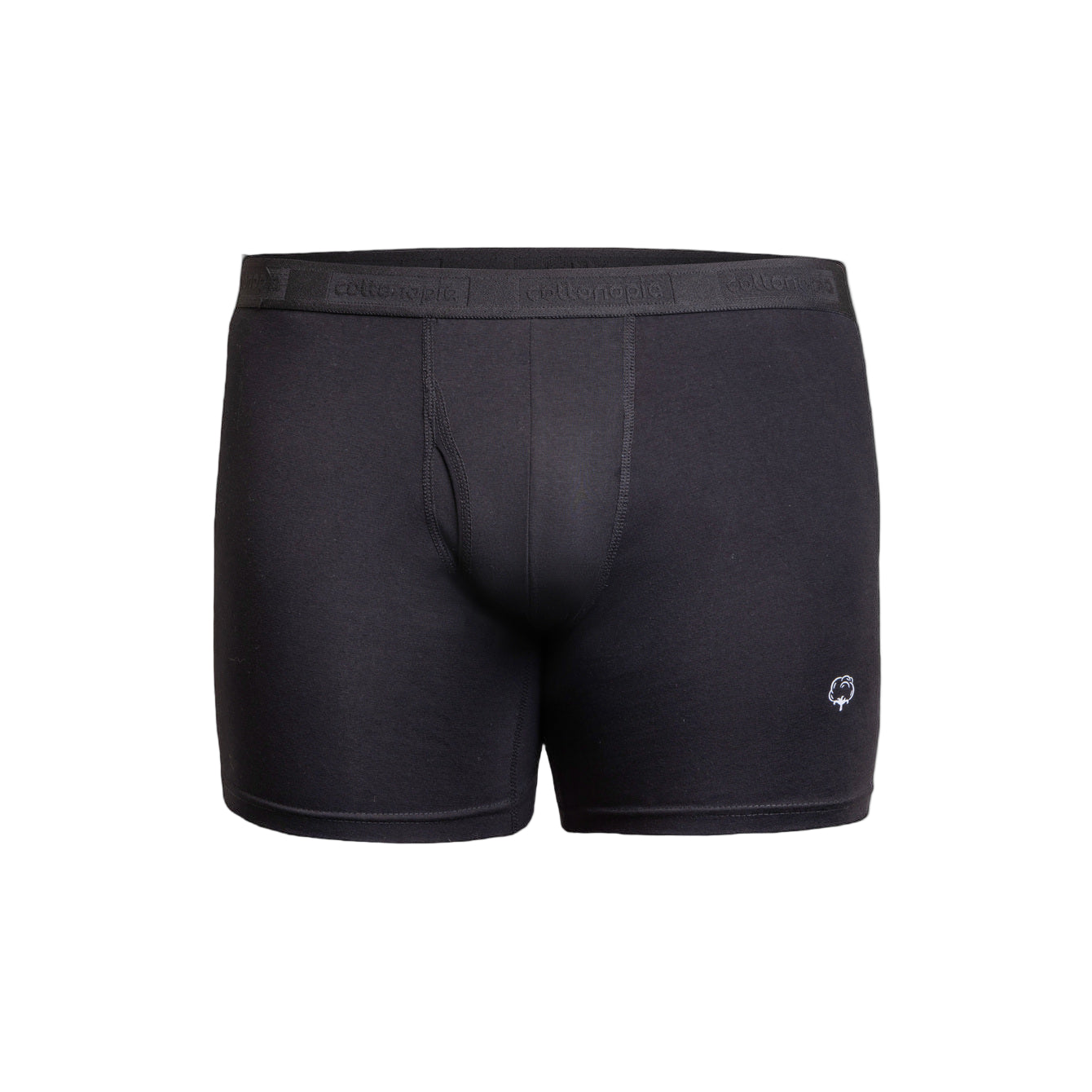 Men cotton black underwear boxers on a ghost model front view - Undergarment Category