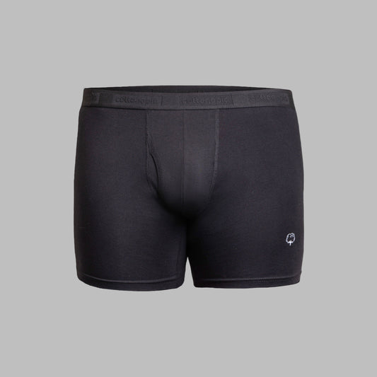 Men cotton black underwear boxers on a ghost model front view - Undergarment Category