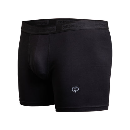 Men cotton black underwear boxers on a ghost model angel view - Undergarment Category