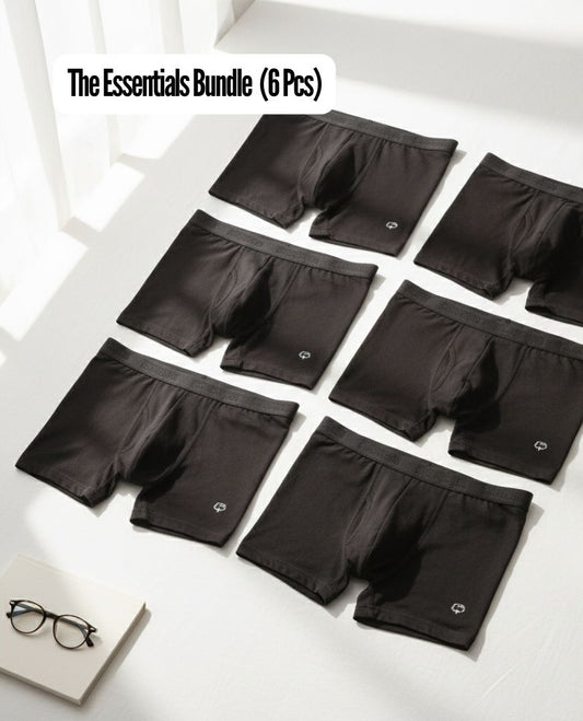 6-Pack Premium Cotton Boxer Briefs | The Essentials Bundle